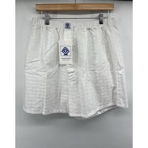 Pamela B. Klime white woven cotton men's boxer shorts by Traditions Vintage Sz M